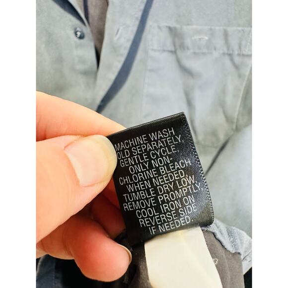 CROFT & BARROW Men’s Gray Faux Suede Cloth Button Up Long Sleeve Shirt sz XL - Picture 10 of 11